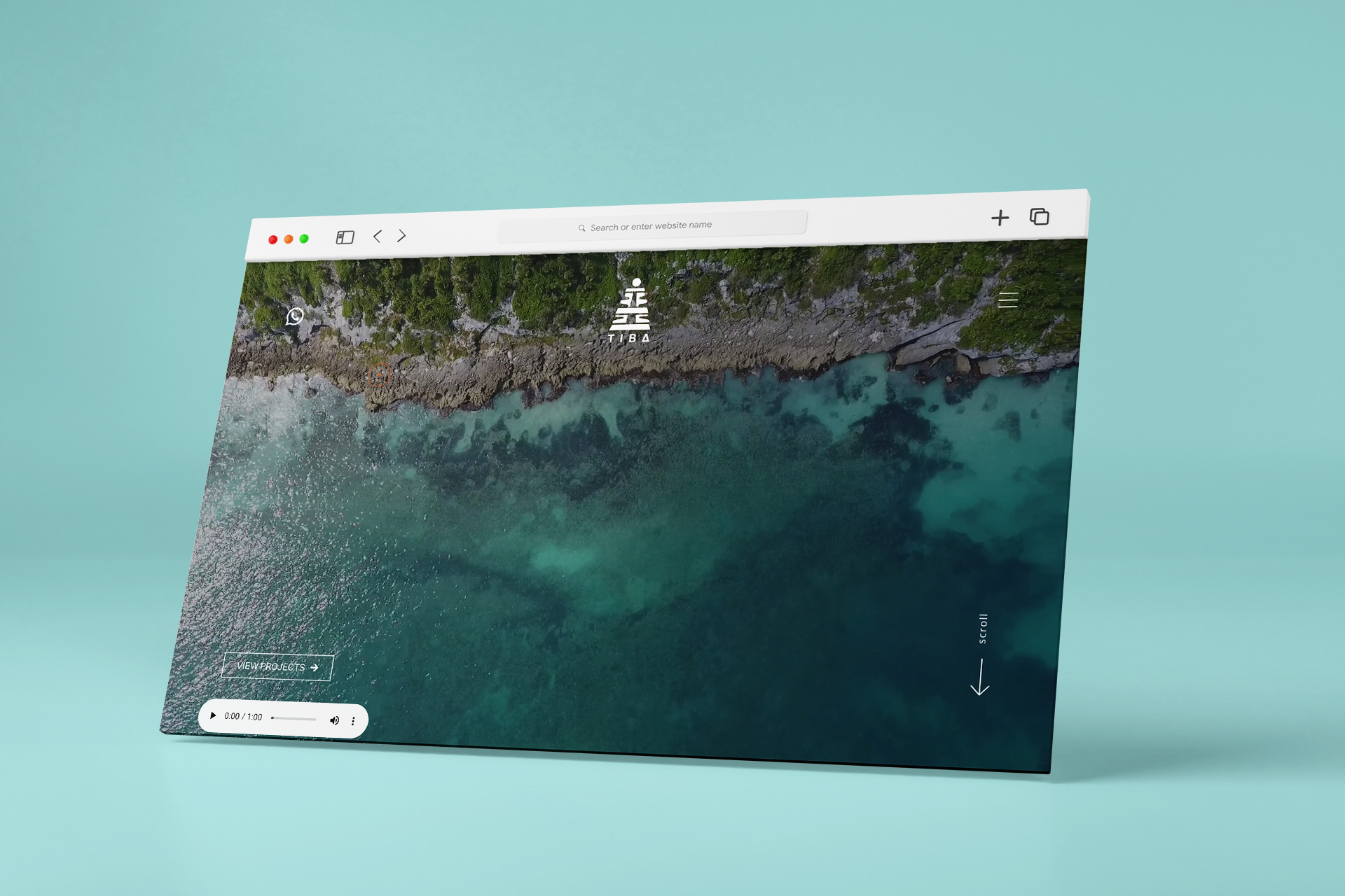 Tiba Living website desktop view built by Elkana Web Design & Development