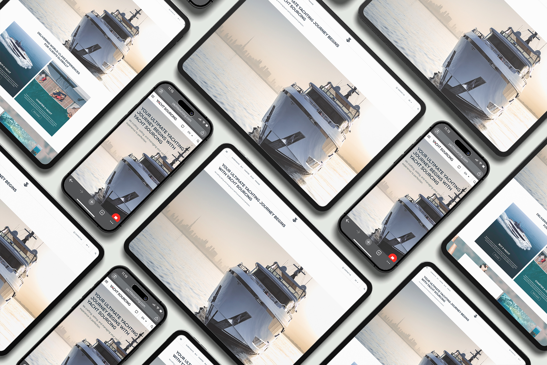 Yacht Sourcing website tablet and mobile view built by Elkana Web Design & Development